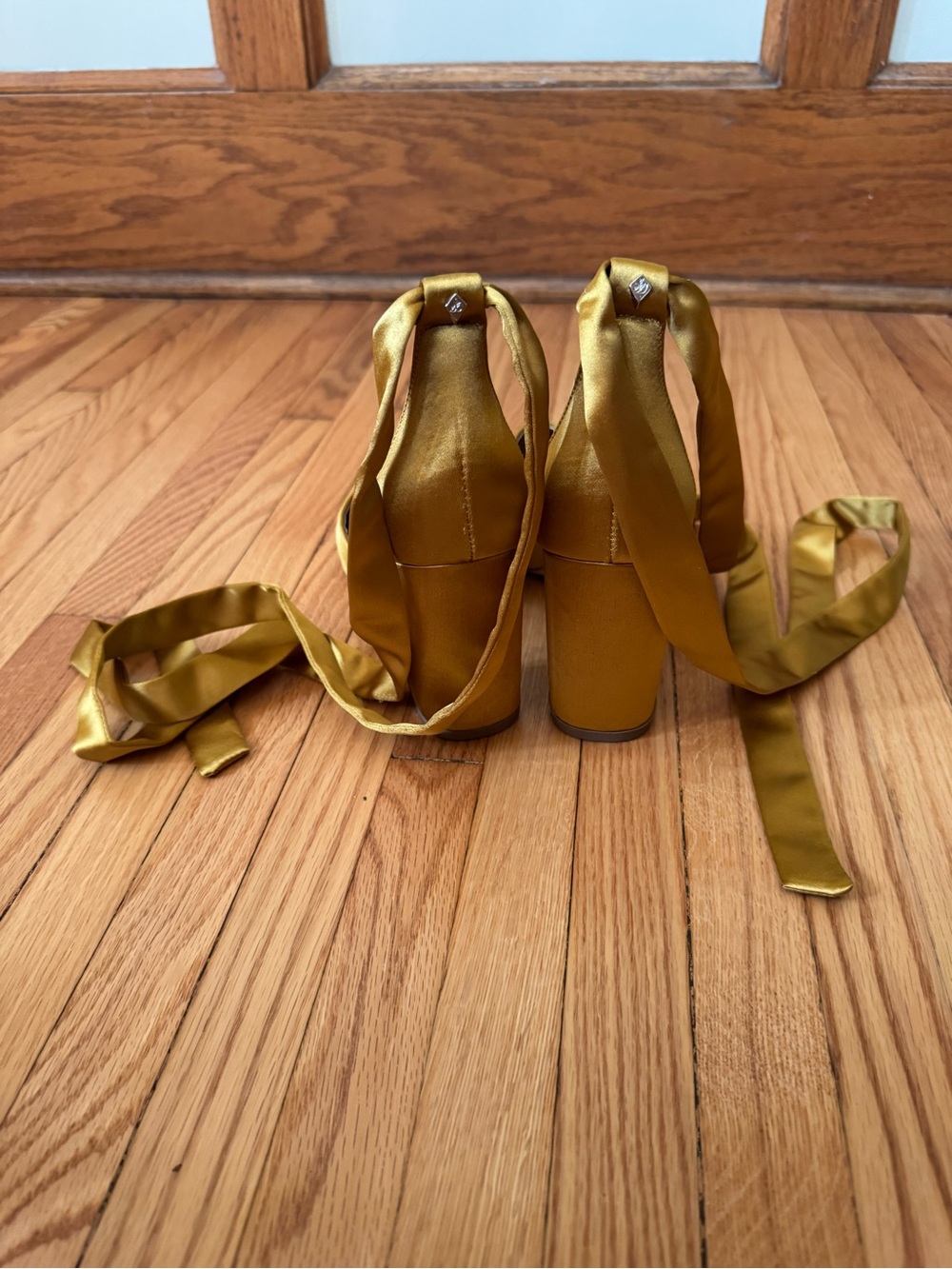Sam Edelman Odele Satin Ankle-Tie Block Heel Sandals - Picture 3 of 6